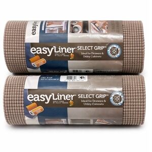 2pk Duck Brand EasyLiner Select Grip Shelf Liner 12in x 20ft Taupe Brown 286661